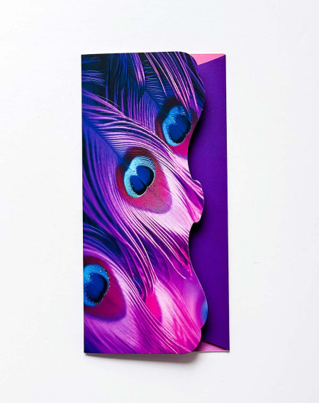 Pocket Card Purple Feathers