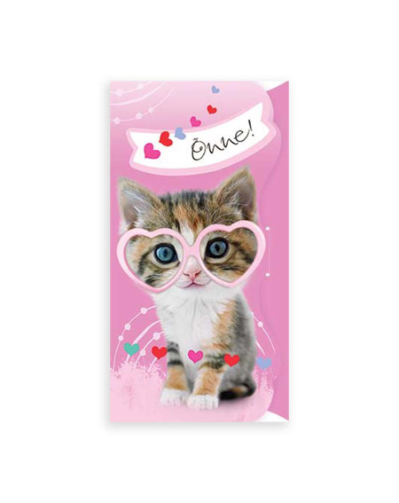 Hallmark Pocket Card Kitten with glasses