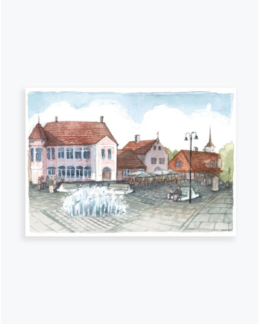 Tourist Postcard Kuressaare Central Square