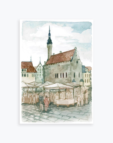 Turisti postkaart Tallinna raekoda