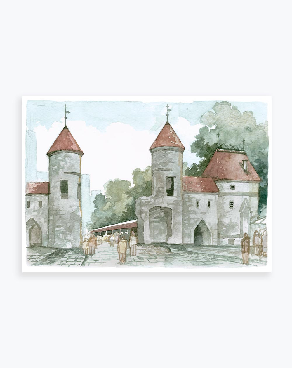 Tourist Postcard Viru Gates Tallinn