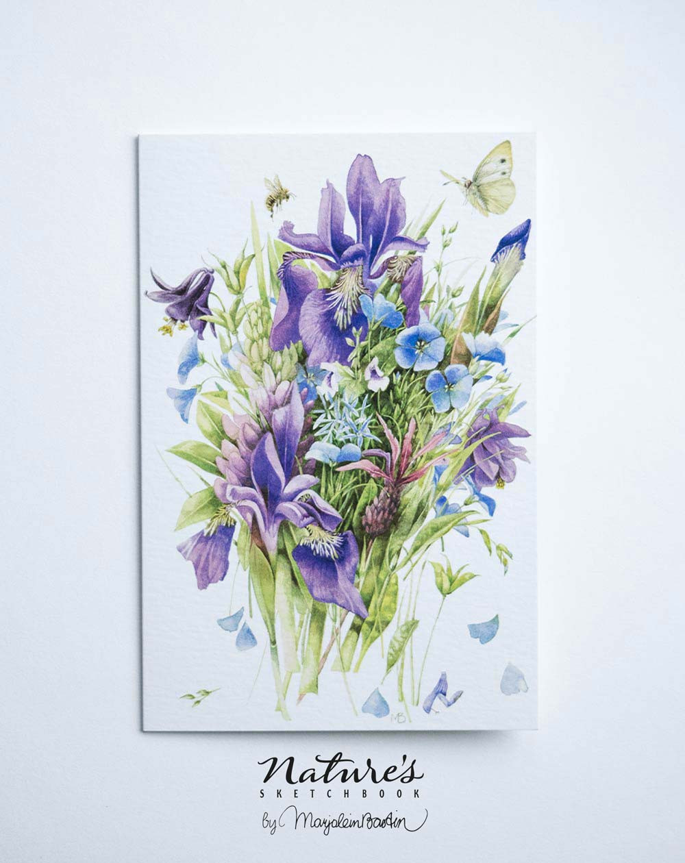 Kaart Marjolein Bastin Sinised lilled ja liblikas