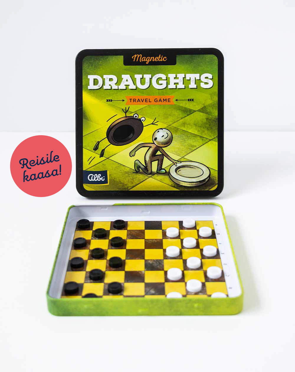 Magnetic Pocket game Draughts - Take with you games - Agapics