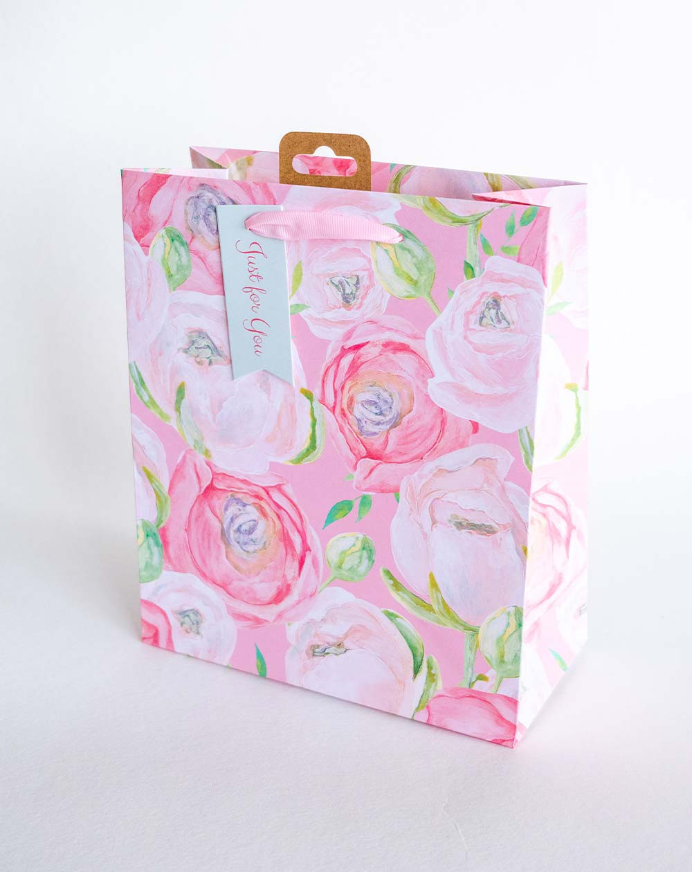 Medium Gift Bag M Pink Flowers