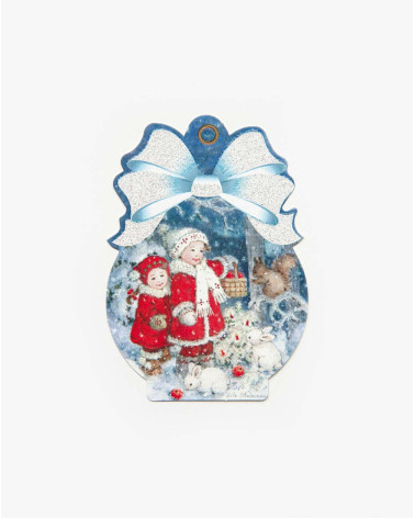 Small Christmas Card Joy - Gift bag card - Agapics