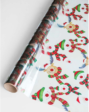 Wrapping Transparent Sheet Snowman 2m