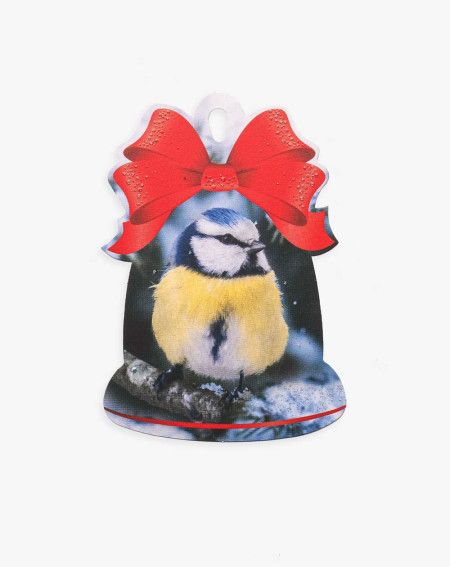 Small Christmas Card Tit with Tie - Gift bag card - Agapics