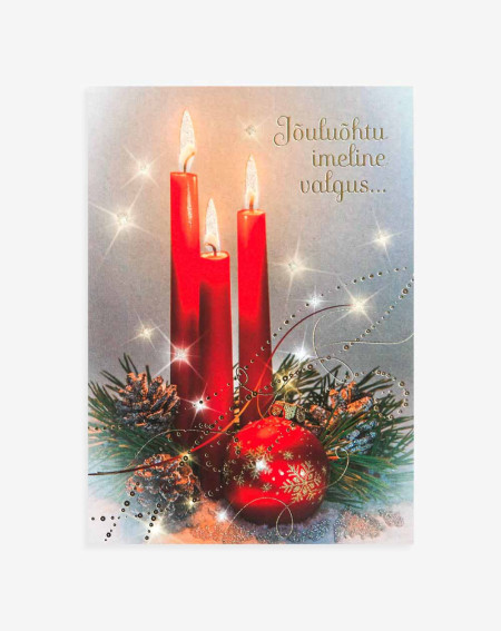 Christmas Card Red Candles - Agapics