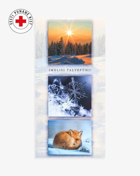 Card Red Cross Winter Holidays