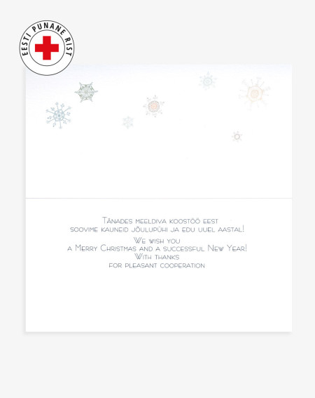 Card Red Cross Snowflakes