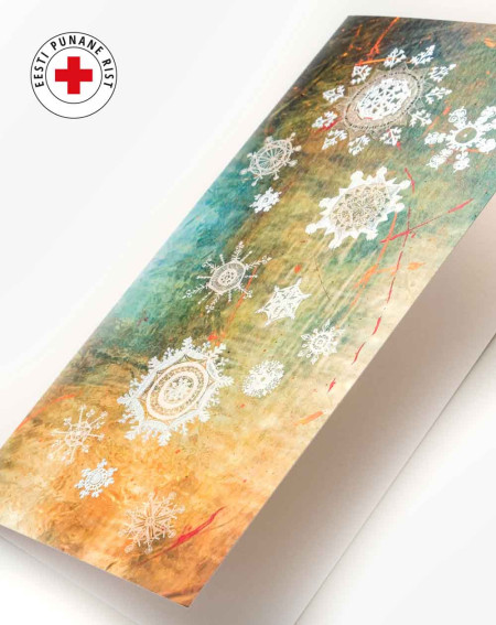 Card Red Cross Snowflakes