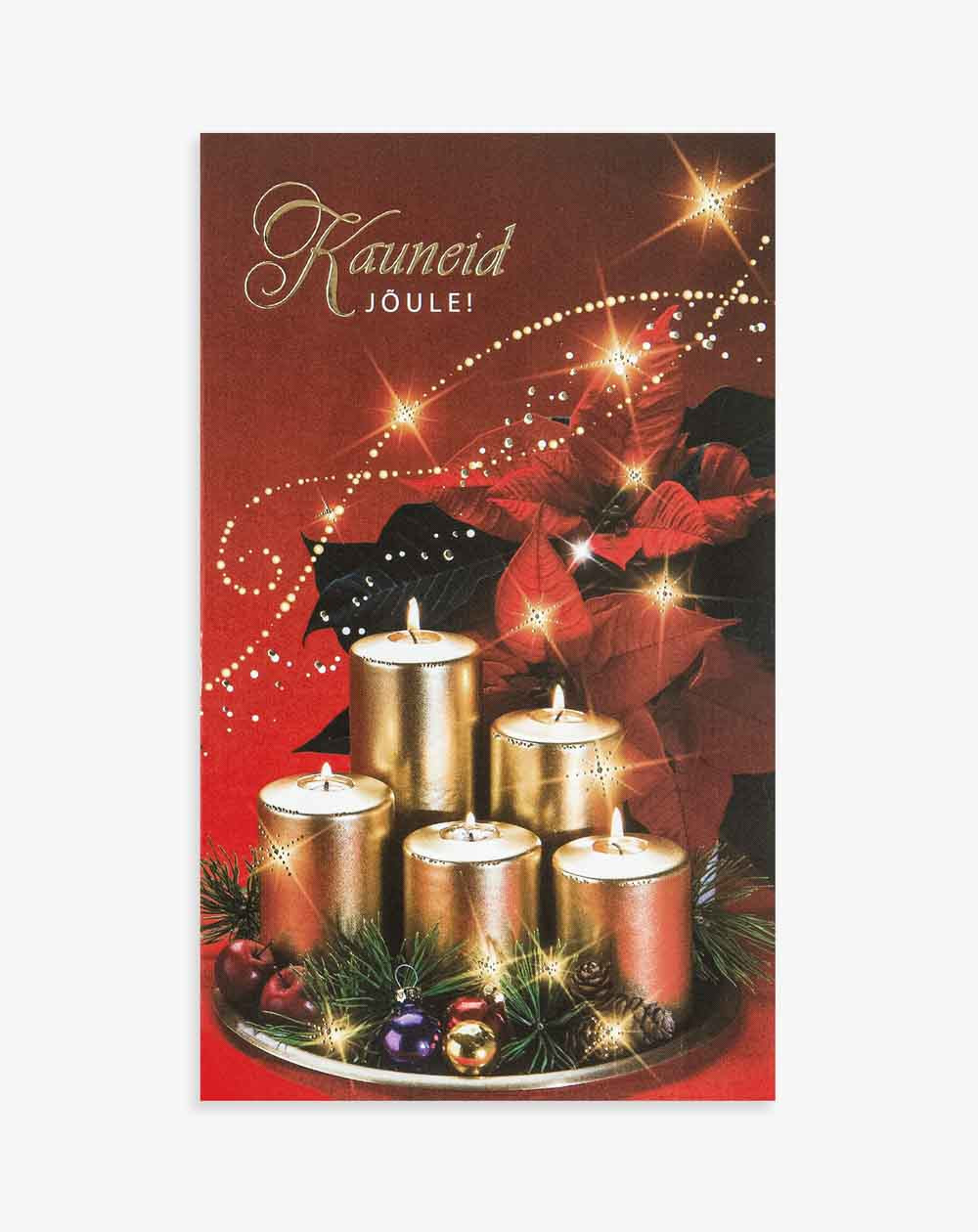 Christmas Card Golden Candles - Agapics