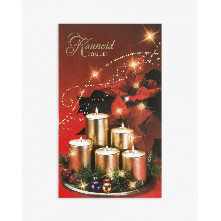 Christmas Card Golden Candles - Agapics