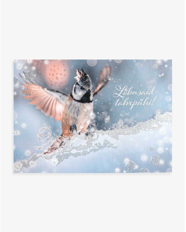 Christmas Card Bird and Snow - Agapics