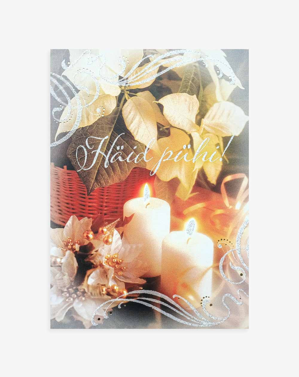 Christmas Card Candles and Poinsettia - Agapics