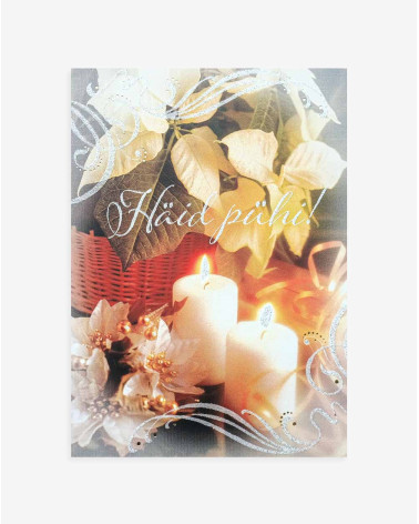 Christmas Card Candles and Poinsettia - Agapics