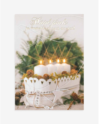 Christmas Card White Candles - Agapics