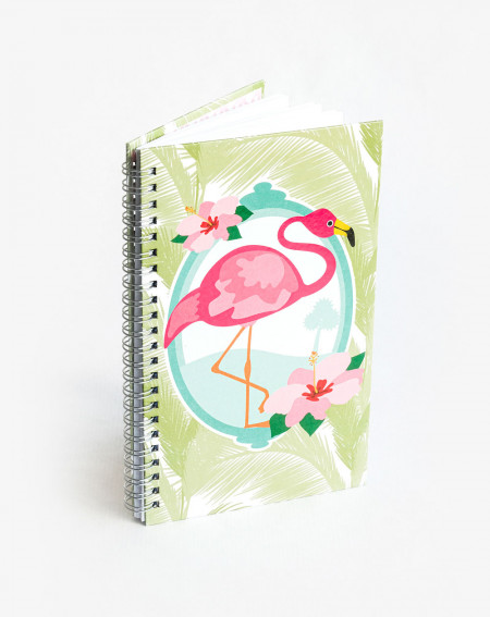 Notebook Flamingo with spiral ruled