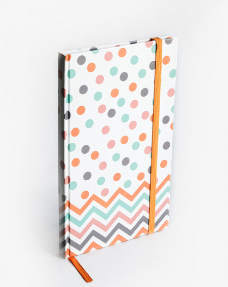 Notebook Spots and Waves with rubber string ruled