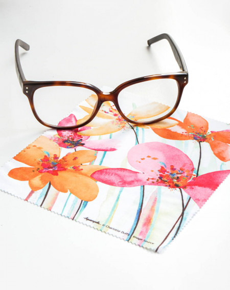 Glasses and screens cleaning cloth Flowers - Agapics