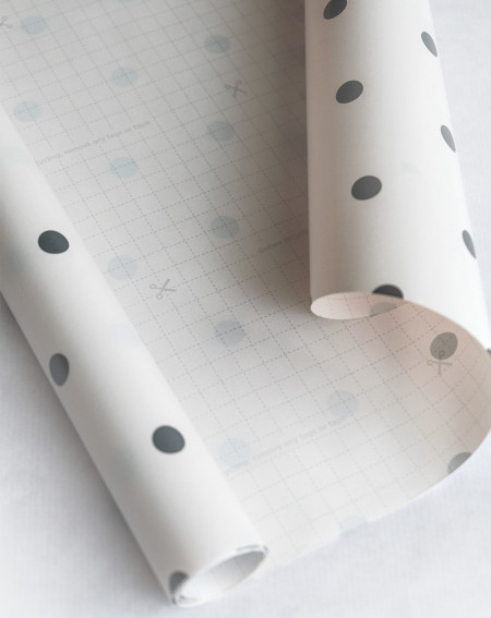 Wrapping Paper with Guides "Grey Dots" 2m