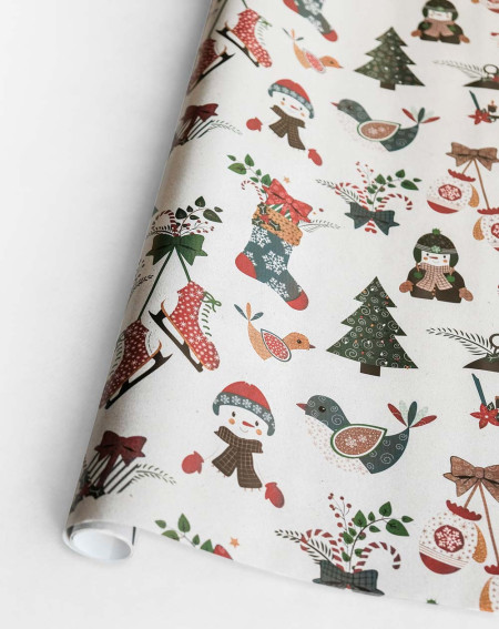 Wrapping Paper "Winter characters" 2m