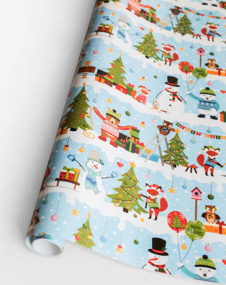 Wrapping Paper "Happy holidays" 2m