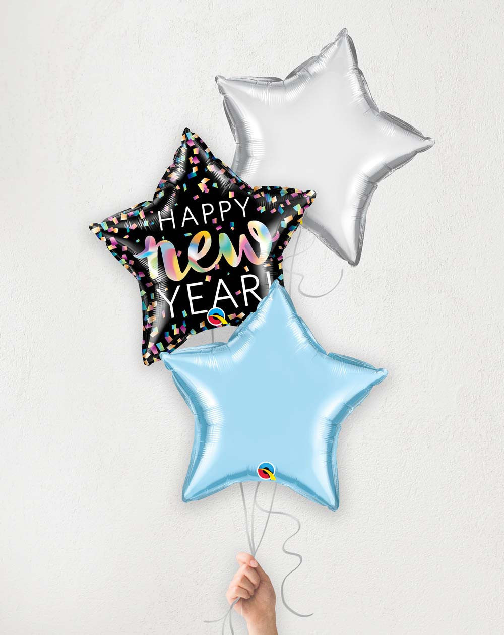 Balloon Bouquet Blue New Year with helium in a box