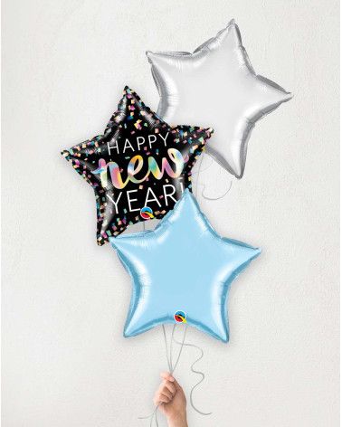 Balloon Bouquet Blue New Year with helium in a box