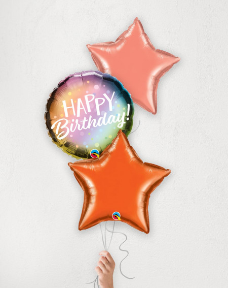 Balloon Bouquet Orange Birthday with helium in a box