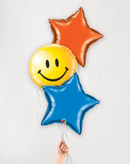 Balloon Bouquet Yellow Smile with helium in a box