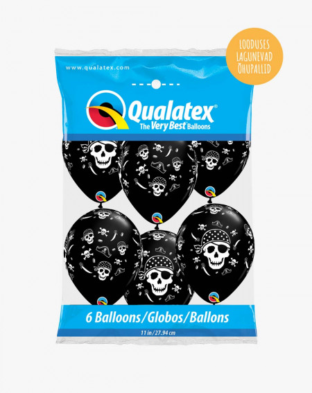 Balloons 6pc Pirates in a pack - Earth-friendly balloons - Agapics