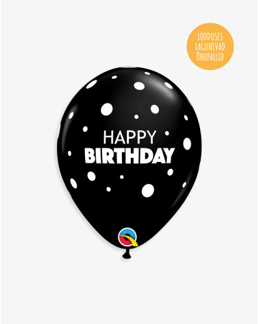 Latex Balloon Black Birthday - Agapics