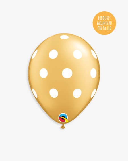 Latex Balloon Gold Dots - Agapics