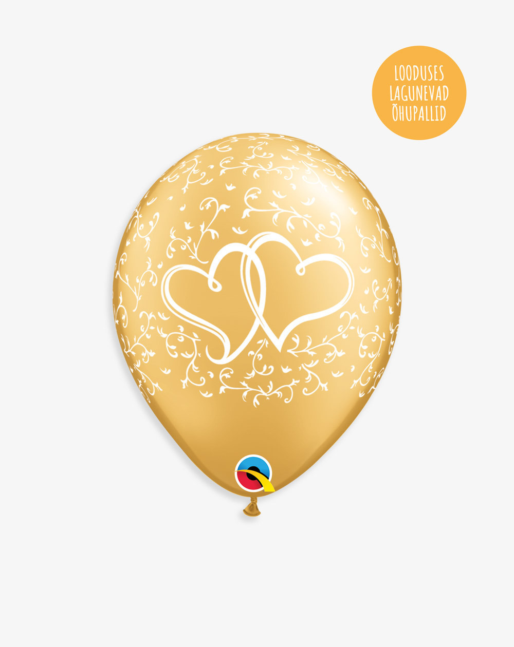 Latex Balloon Golden hearts - Agapics