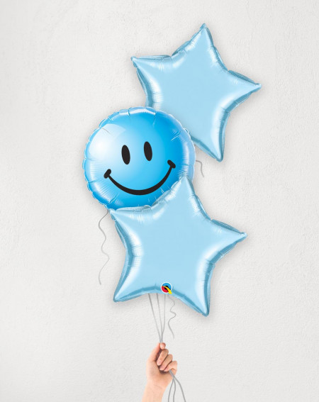 Balloon Bouquet Smile and stars with helium in a box