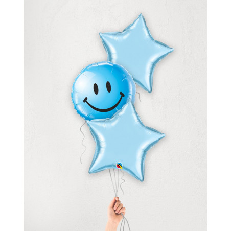 Balloon Bouquet Smile and stars with helium in a box