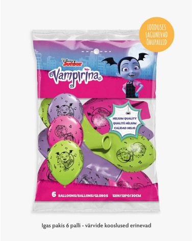 Balloons 6pc Vampirina in a pack - Earth-friendly balloons - Agapics