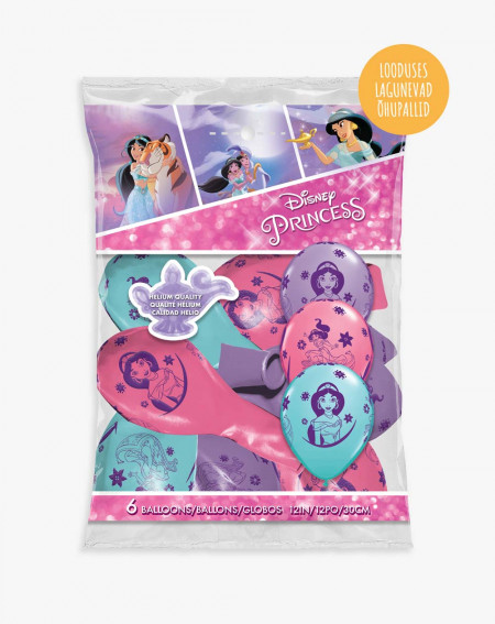 Balloons 6pc Disney Princess in a pack - Earth-friendly balloons - Agapics