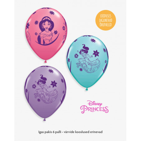 Õhupallid pakis 6tk Disney Printsess