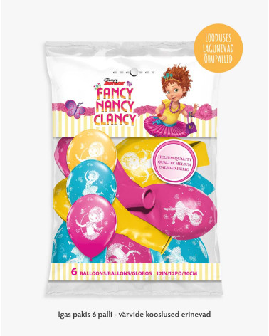 Õhupallid pakis 6tk Fancy Nancy - Loodussõbralikud õhupallid - Agapics