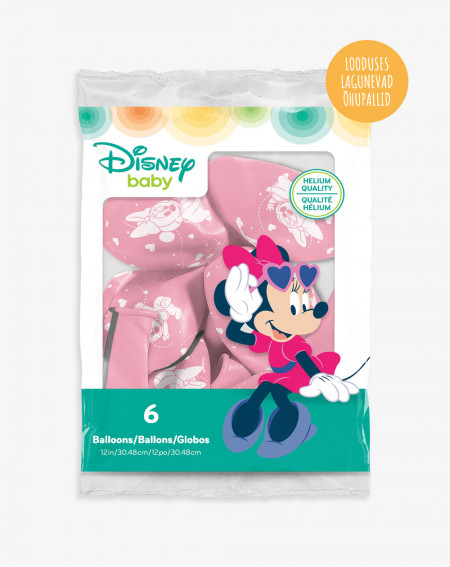 Balloons 6pc Minnie Baby in a pack - Earth-friendly balloons - Agapics