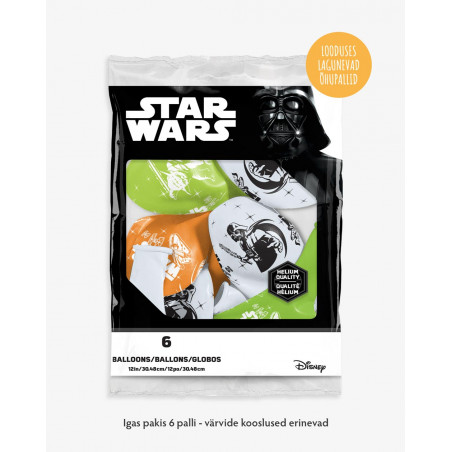 Balloons 6pc Star Wars in a pack - Earth-friendly balloons - Agapics