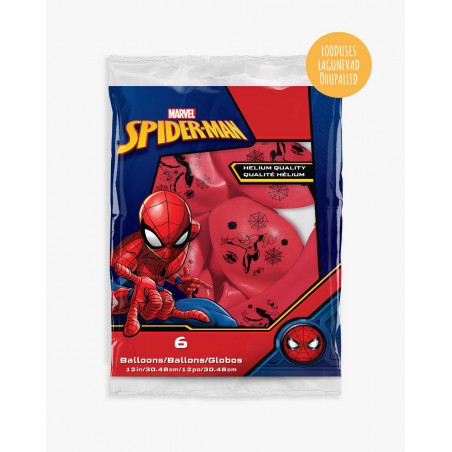 Balloons 6pc Spiderman in a pack - Earth-friendly balloons - Agapics