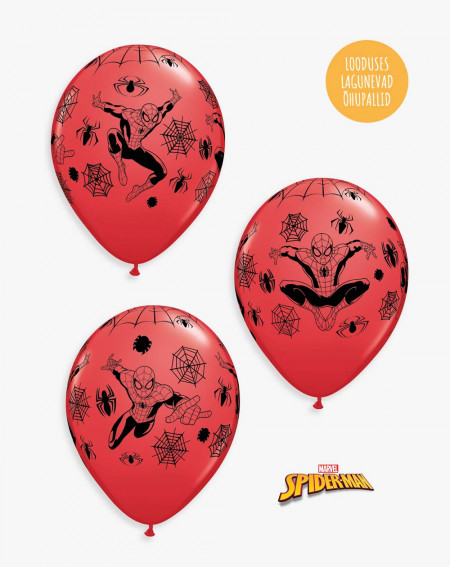 Balloons 6pc Spiderman in a pack - Earth-friendly balloons - Agapics