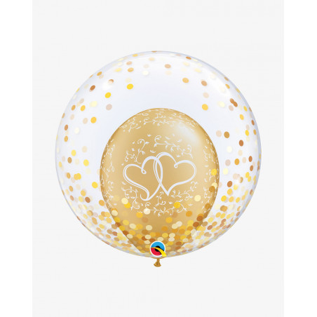 Balloons Golden hearts and dots