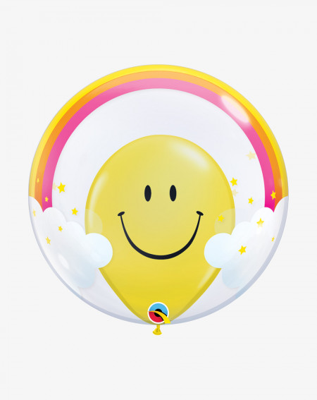 Balloons Yellow Smile with helium in a box