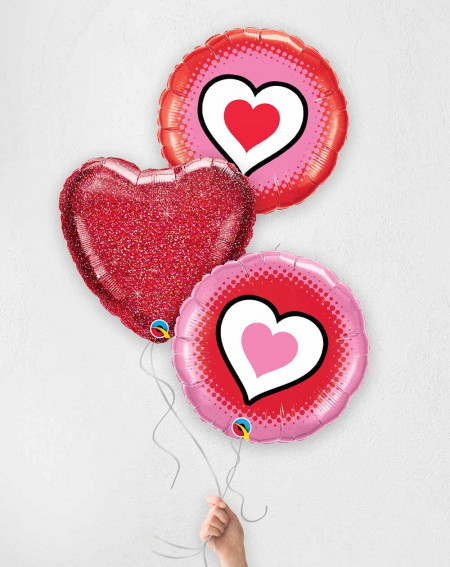 Balloon Bouquet Sparkling Heart with helium in a box