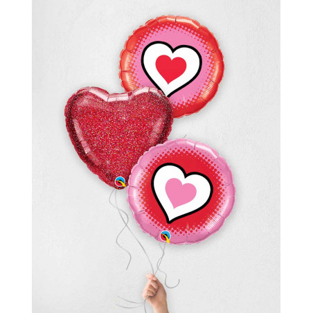 Balloon Bouquet Sparkling Heart with helium in a box