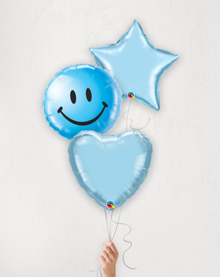 Balloon Bouquet Blue Love with helium in a box